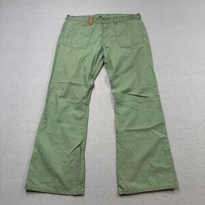 Vintage Guess Jeans Men's 38x32 Green Cargo Bootcut Relaxed Fit Utility Workwear